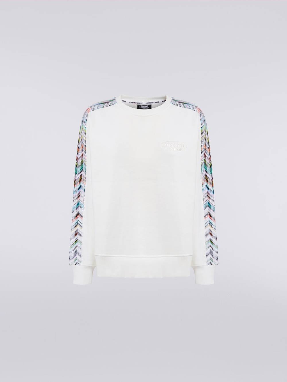 Missoni Felpa girocollo con logo e dettagli in maglia Presa
