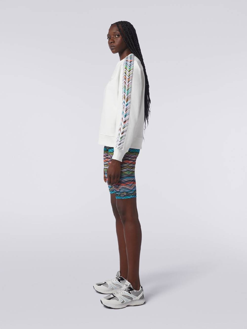 Missoni Felpa girocollo con logo e dettagli in maglia Presa