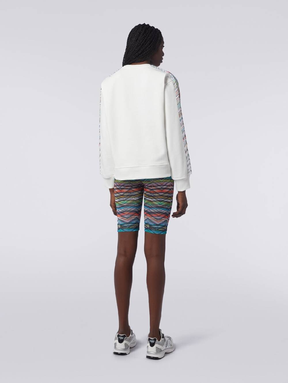 Missoni Felpa girocollo con logo e dettagli in maglia Presa