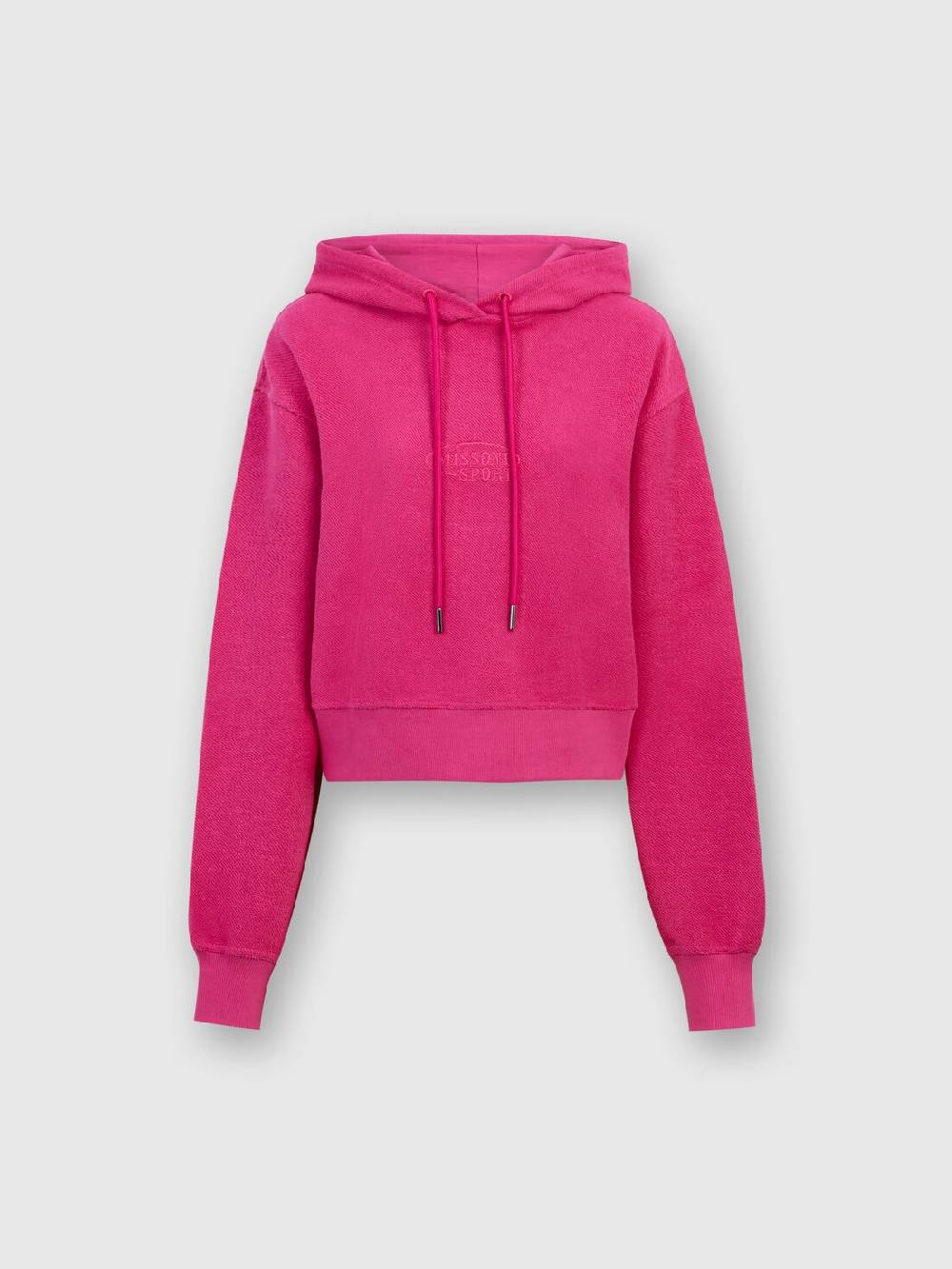 Missoni Felpa garzata crop con cappuccio e logo Sconto
