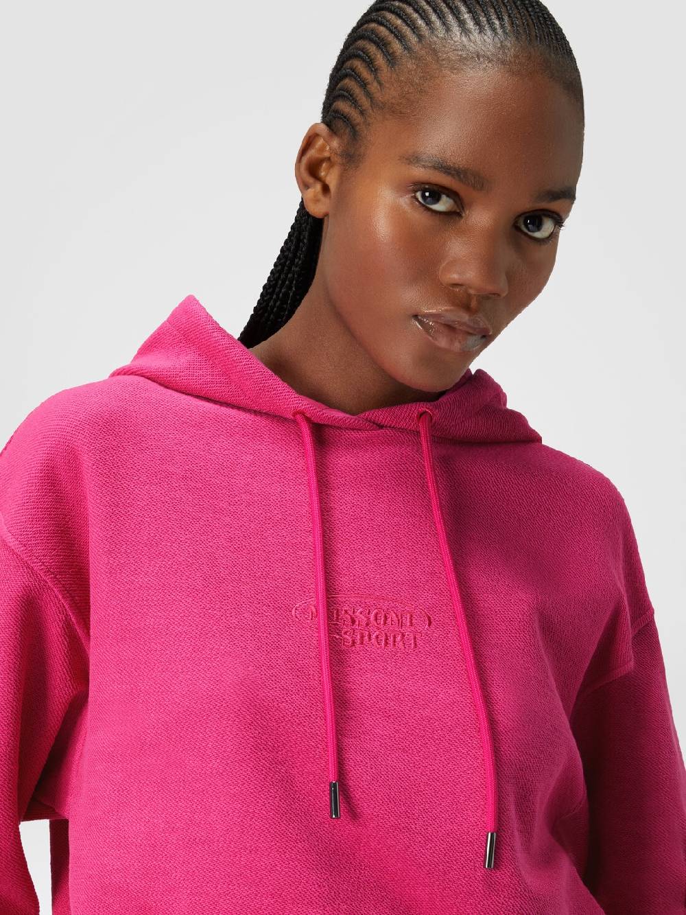 Missoni Felpa garzata crop con cappuccio e logo Sconto