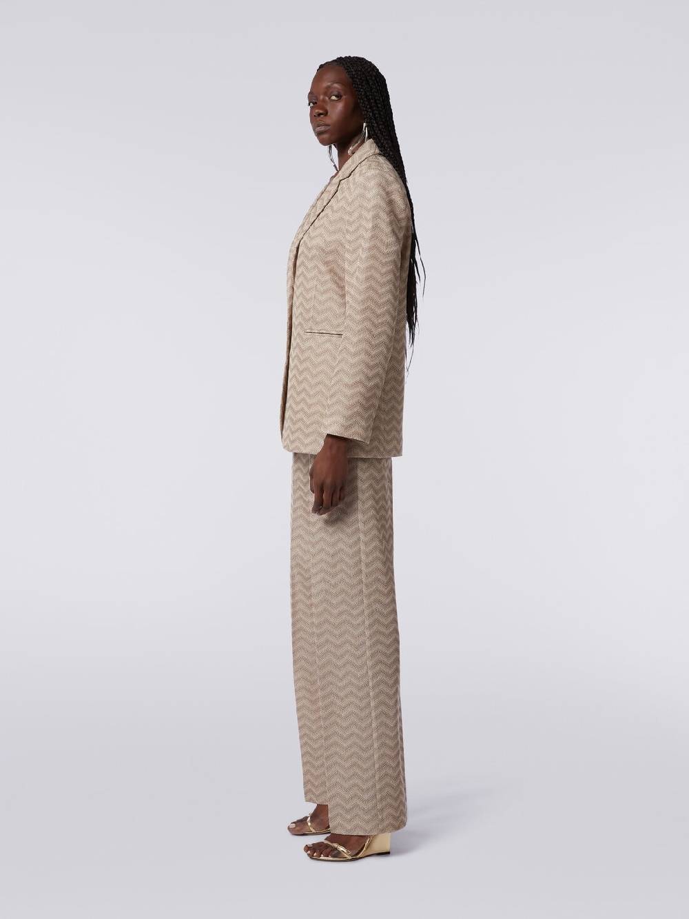 Missoni Blazer monopetto in cotone chevron Offerta