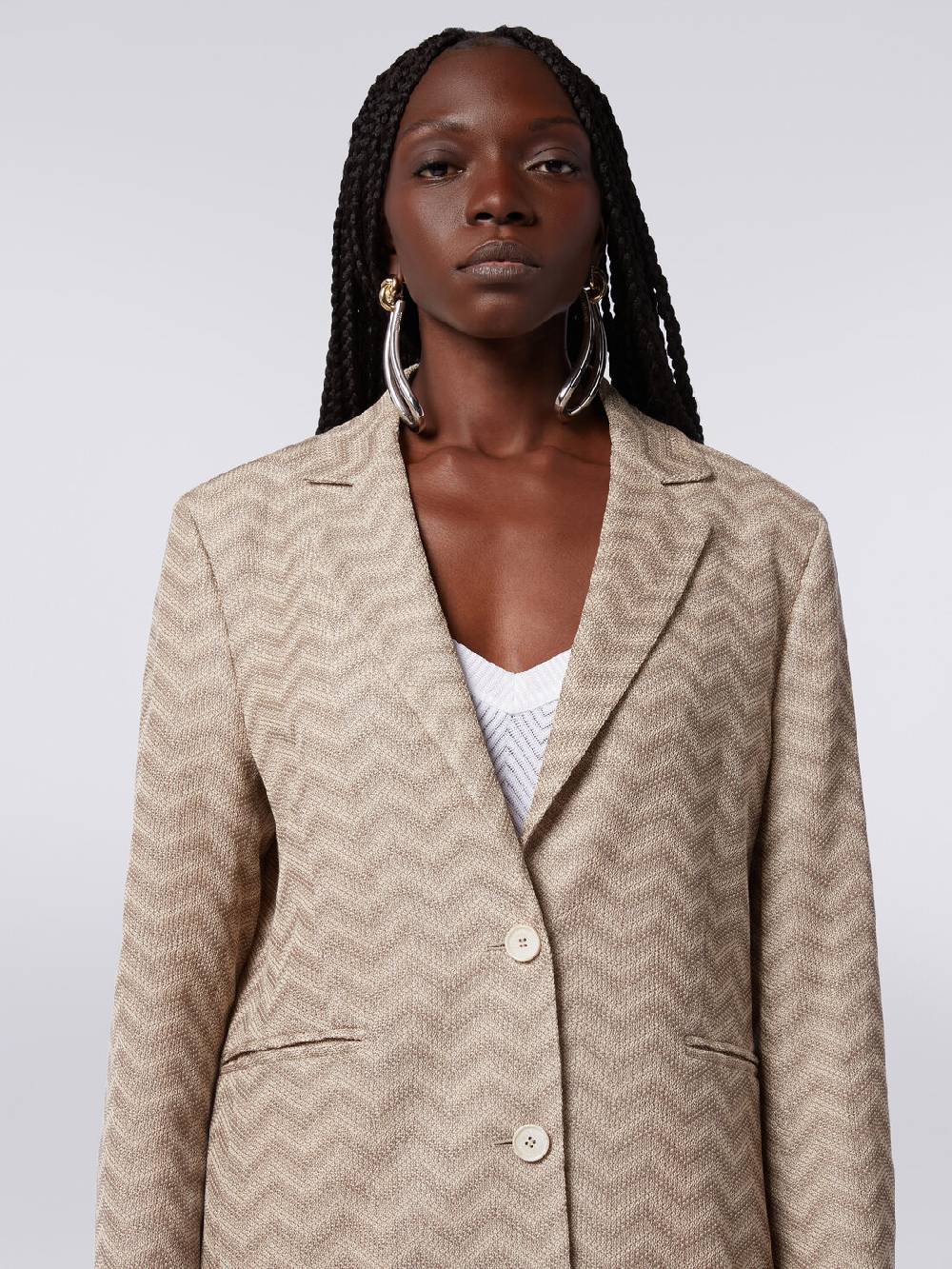 Missoni Blazer monopetto in cotone chevron Offerta