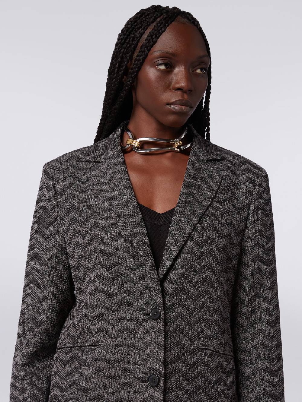 Missoni Blazer monopetto in cotone chevron Economico