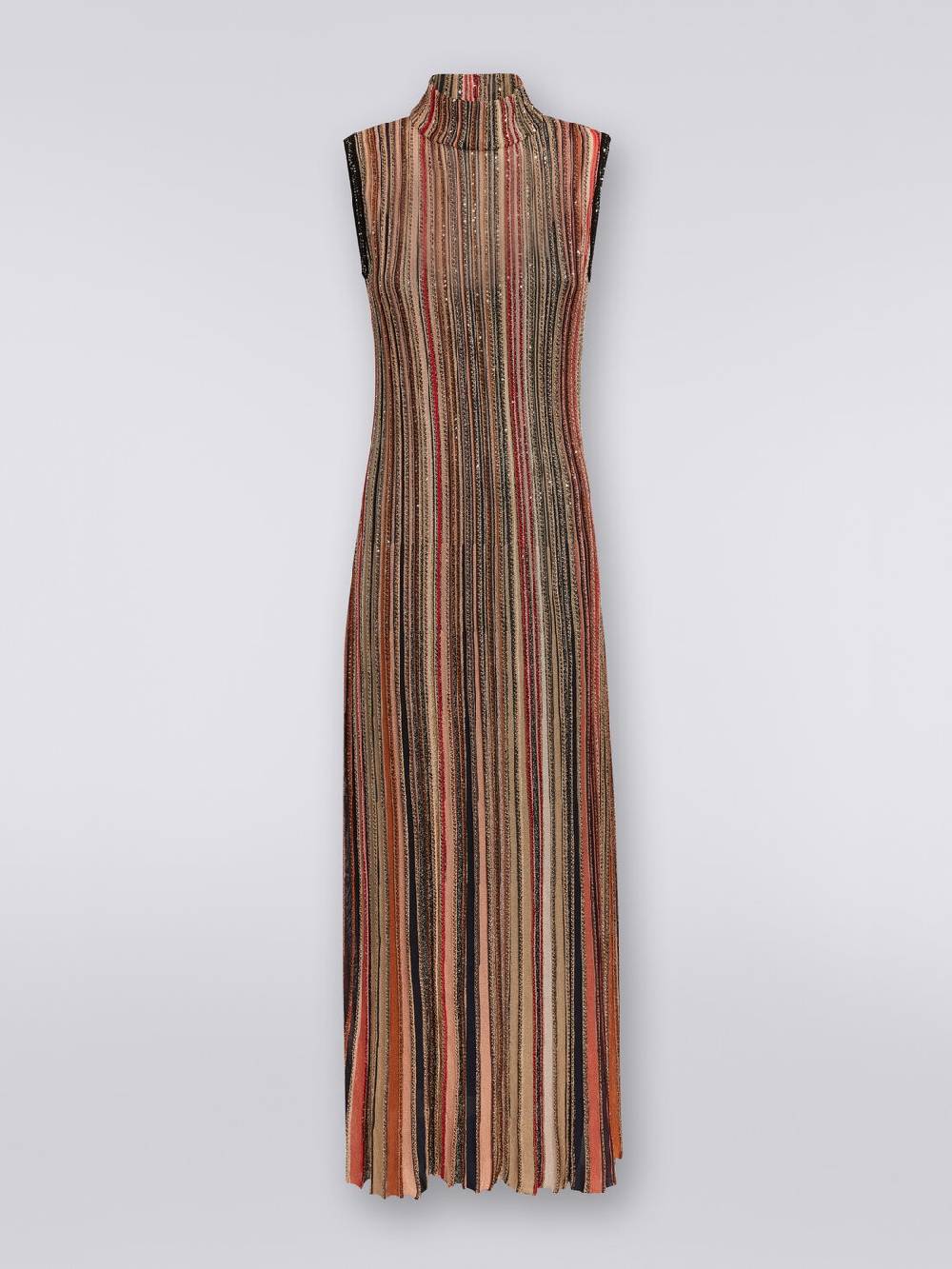 Missoni Abito lungo in maglia a righe verticali con paillettes Saldi