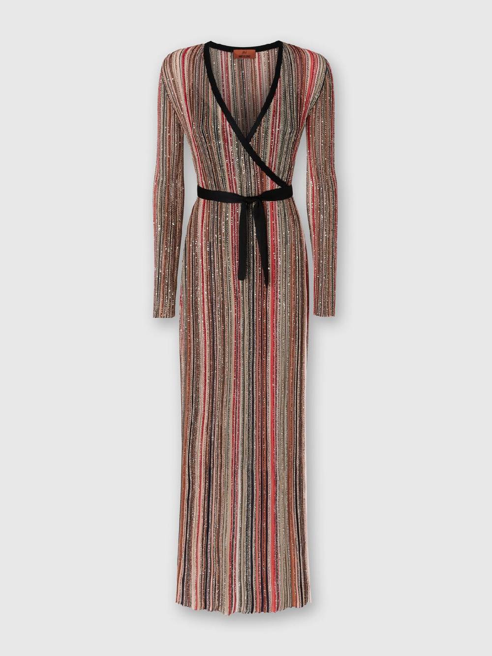 Missoni Abito lungo con chiusura a portafoglio e paillettes Online
