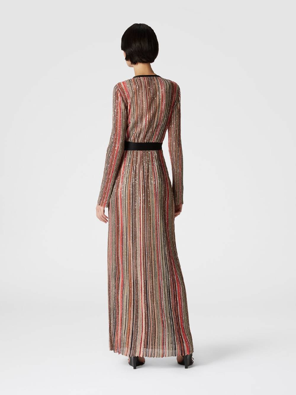 Missoni Abito lungo con chiusura a portafoglio e paillettes Online