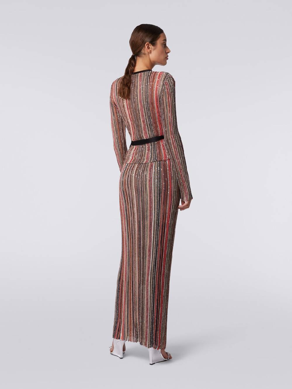 Missoni Gonna lunga plissée a righe verticali con paillettes Hotsell