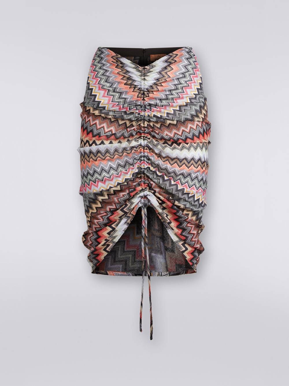 Missoni Gonna midi in cotone e viscosa zig zag con arricciatura Negozio