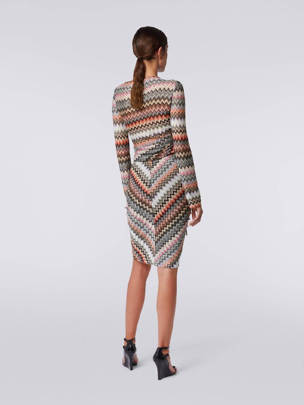 Missoni Gonna midi in cotone e viscosa zig zag con arricciatura Negozio