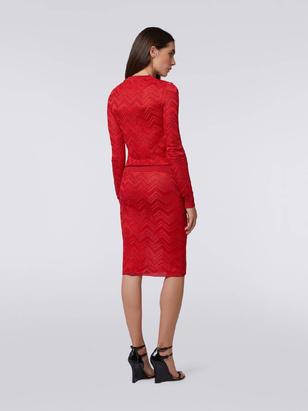 Missoni Gonna longuette in maglia zig zag con lurex Vendite Flash