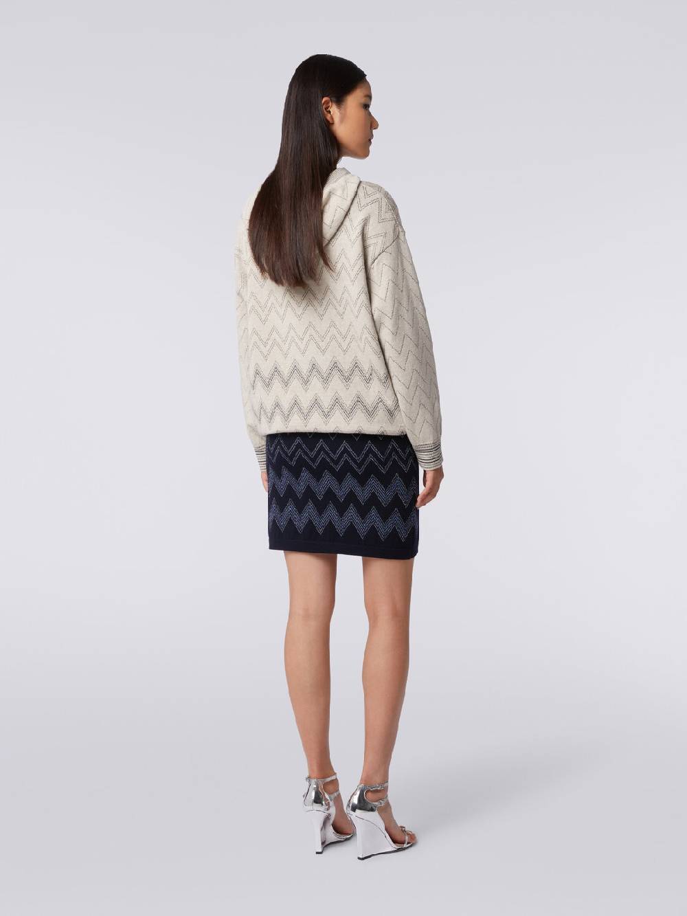 Missoni Minigonna in lana e viscosa zig zag con lurex 2025