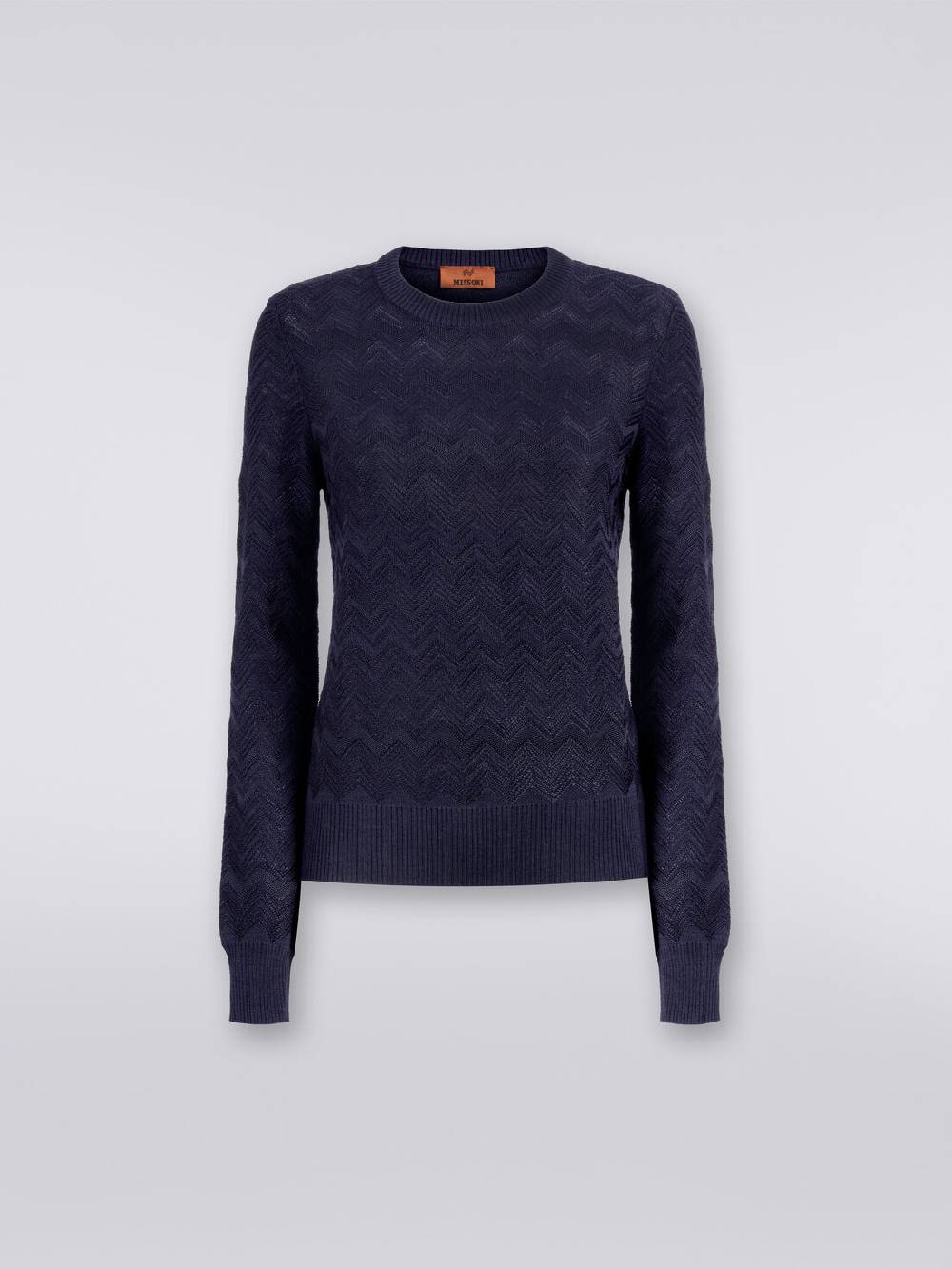 Missoni Pullover girocollo in viscosa e lana chevron Italy