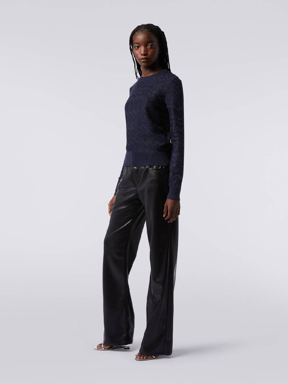 Missoni Pullover girocollo in viscosa e lana chevron Italy