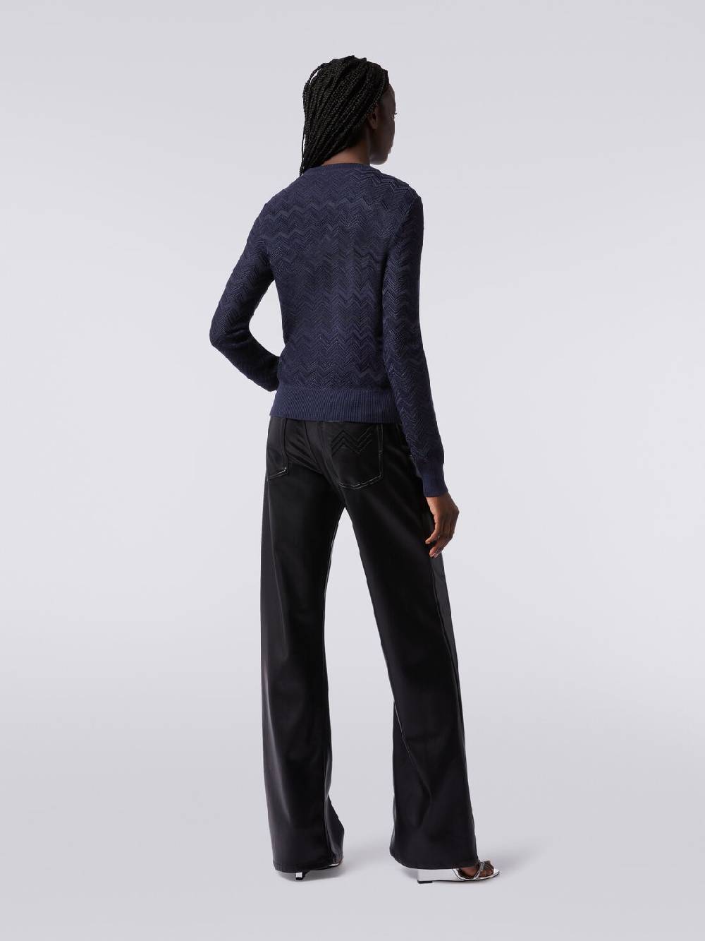 Missoni Pullover girocollo in viscosa e lana chevron Italy