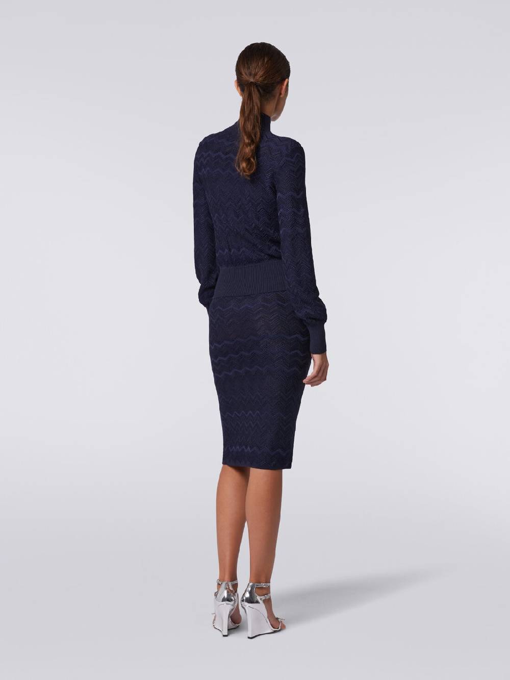Missoni Pullover a collo alto in viscosa e lana chevron Italia