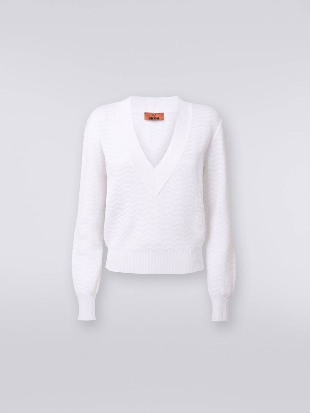 Missoni Pullover con scollatura a V in maglia zig zag Nuovo