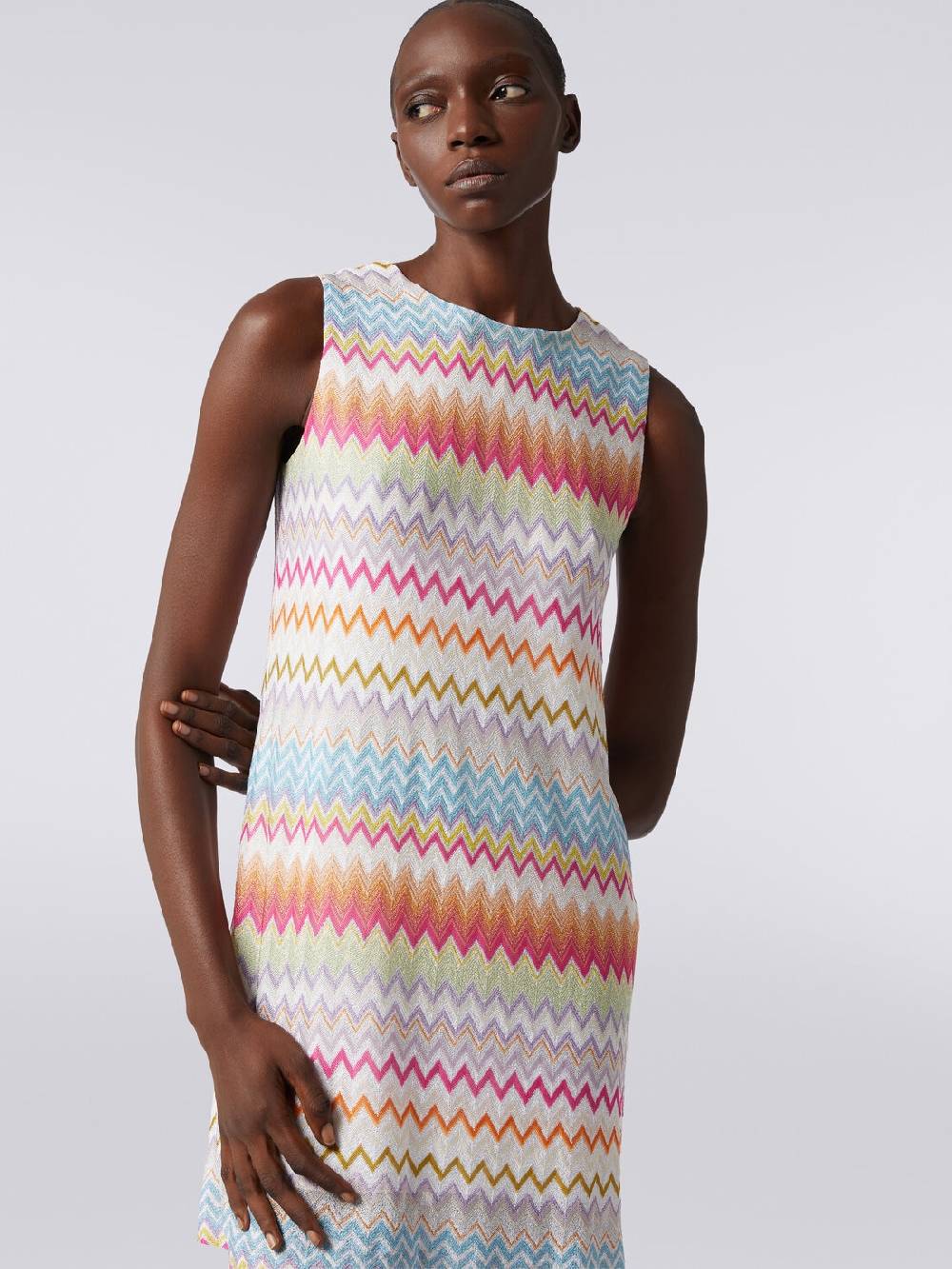 Missoni Abito a sacchetto in viscosa zig zag con lurex Vendita