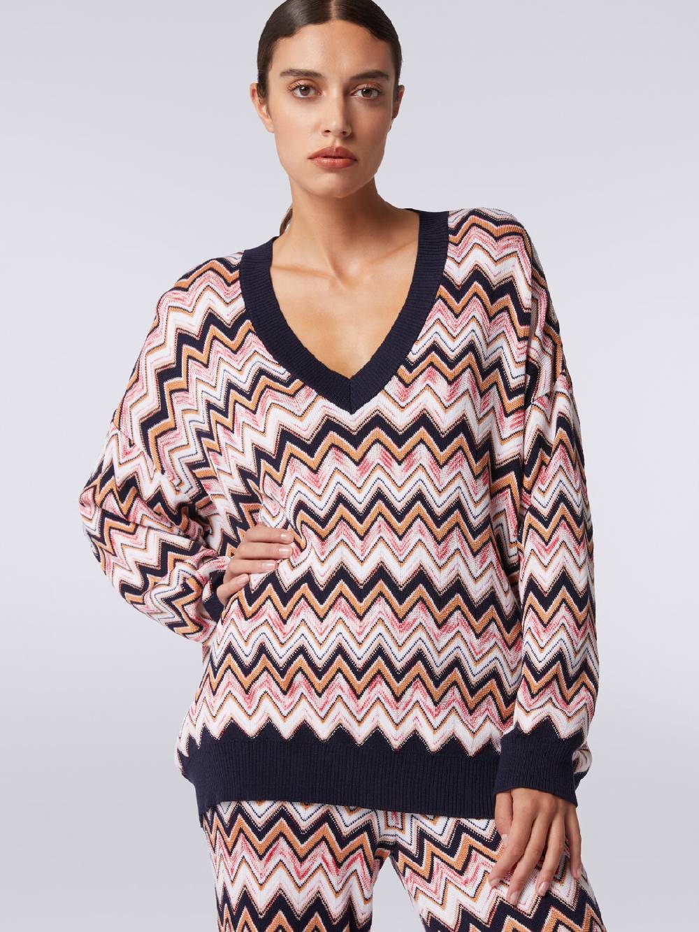 Missoni Maglia oversize zig zag con profili a contrasto Promozione