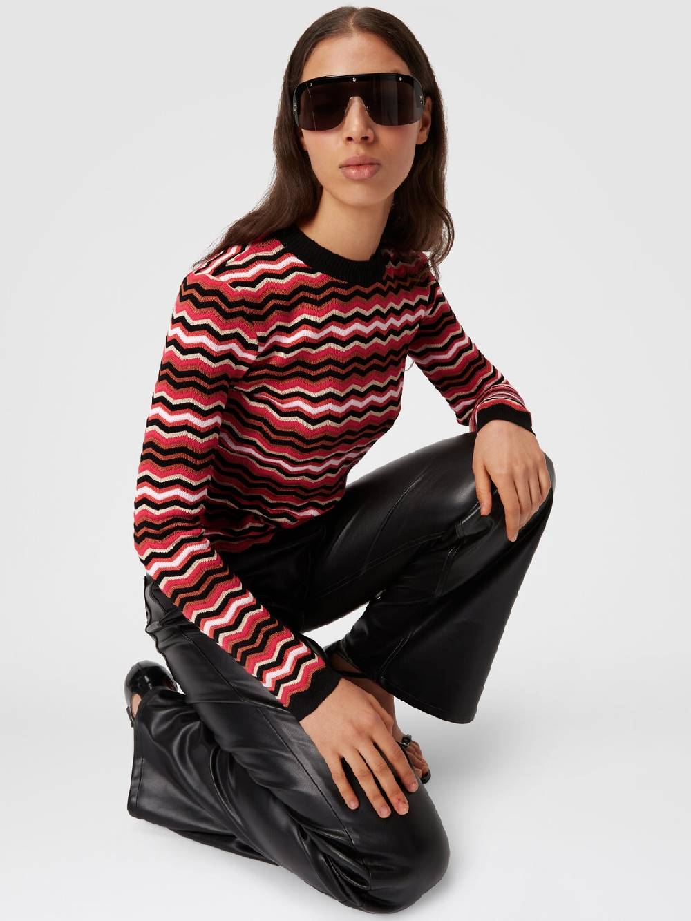 Missoni Pullover girocollo in cotone e viscosa zig zag Spedizione Gratuita