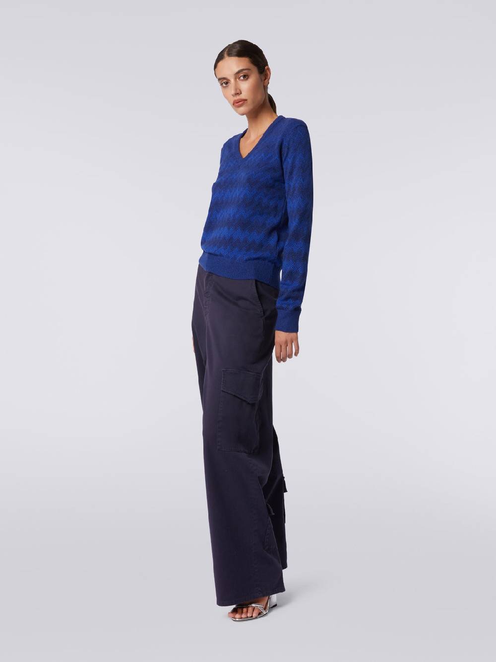 Missoni Pullover con scollo a V in cachemire con zig zag Soddisfazione Garantita