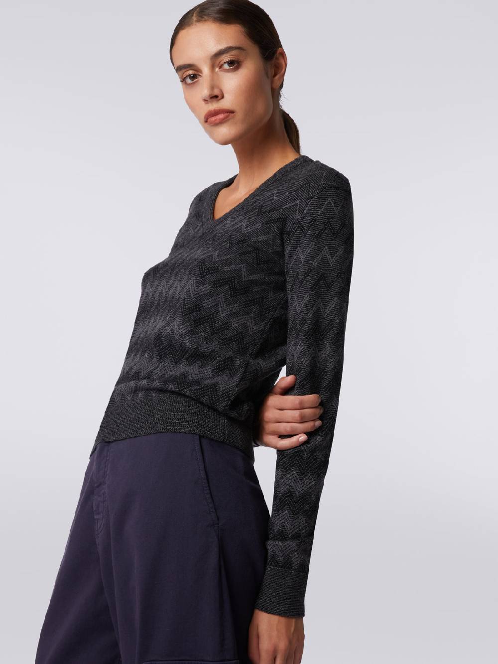 Missoni Pullover con scollo a V in cachemire con zig zag Qualità Garantita