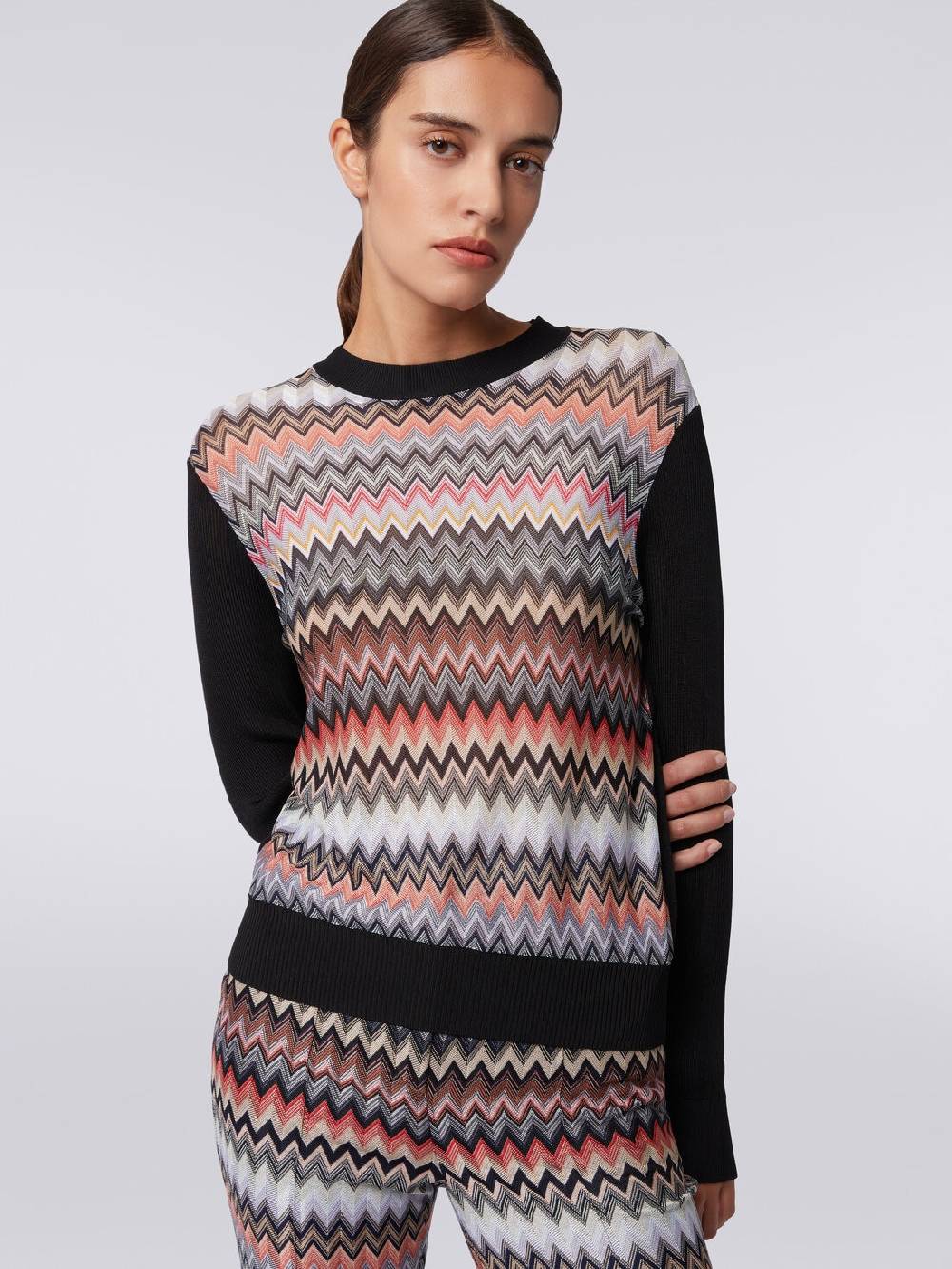 Missoni Pullover girocollo in viscosa zig zag Negozi Online