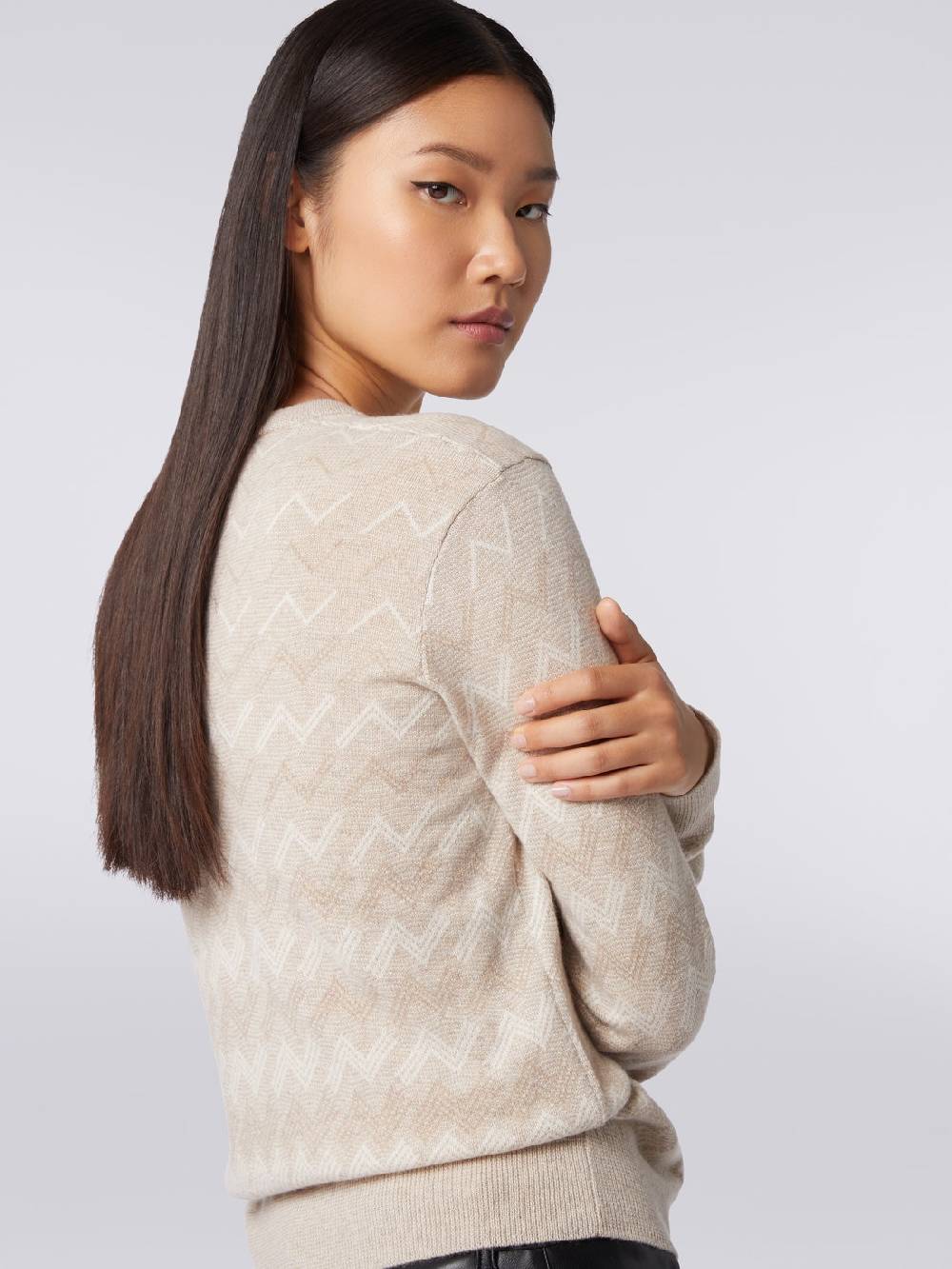 Missoni Pullover con scollo a V in cachemire con zig zag Offerta esclusiva