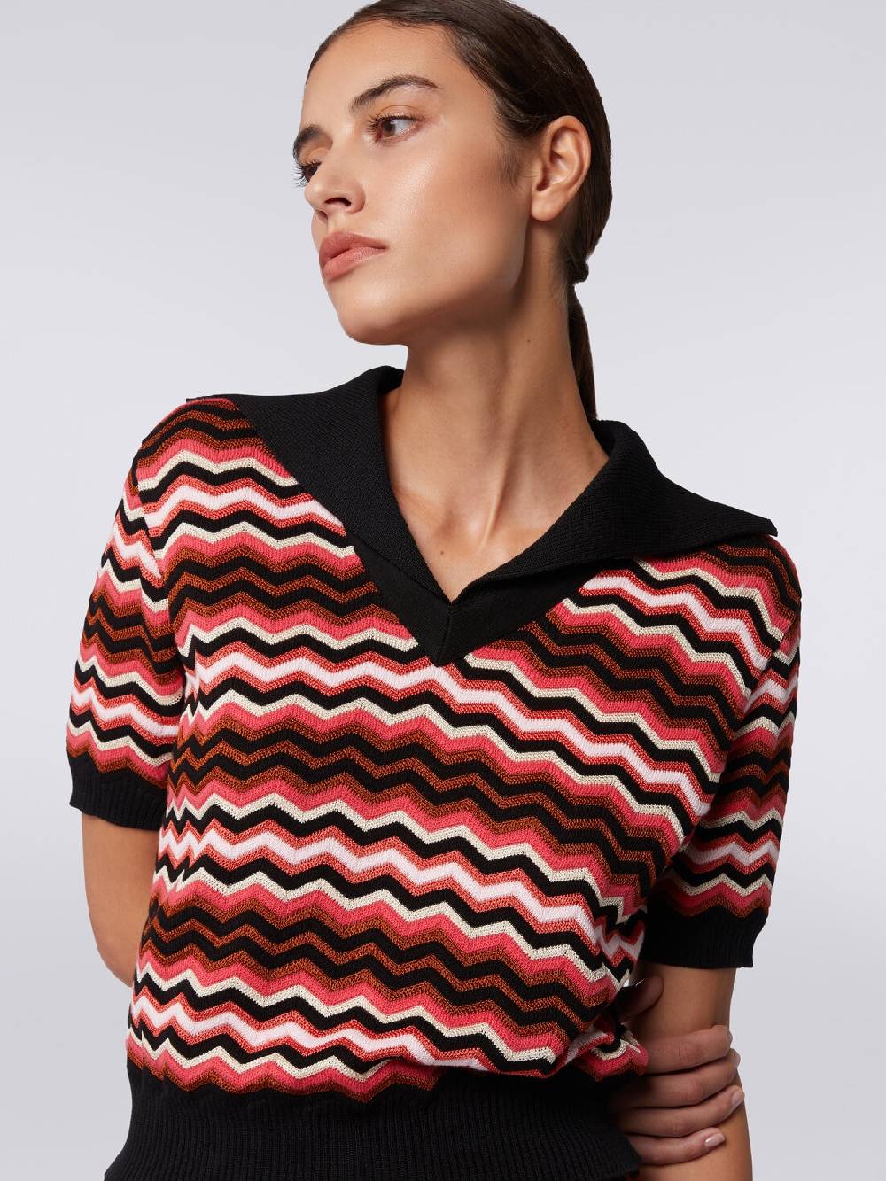 Missoni Maglia a maniche corte chevron con profili a contrasto Promozione Limitata