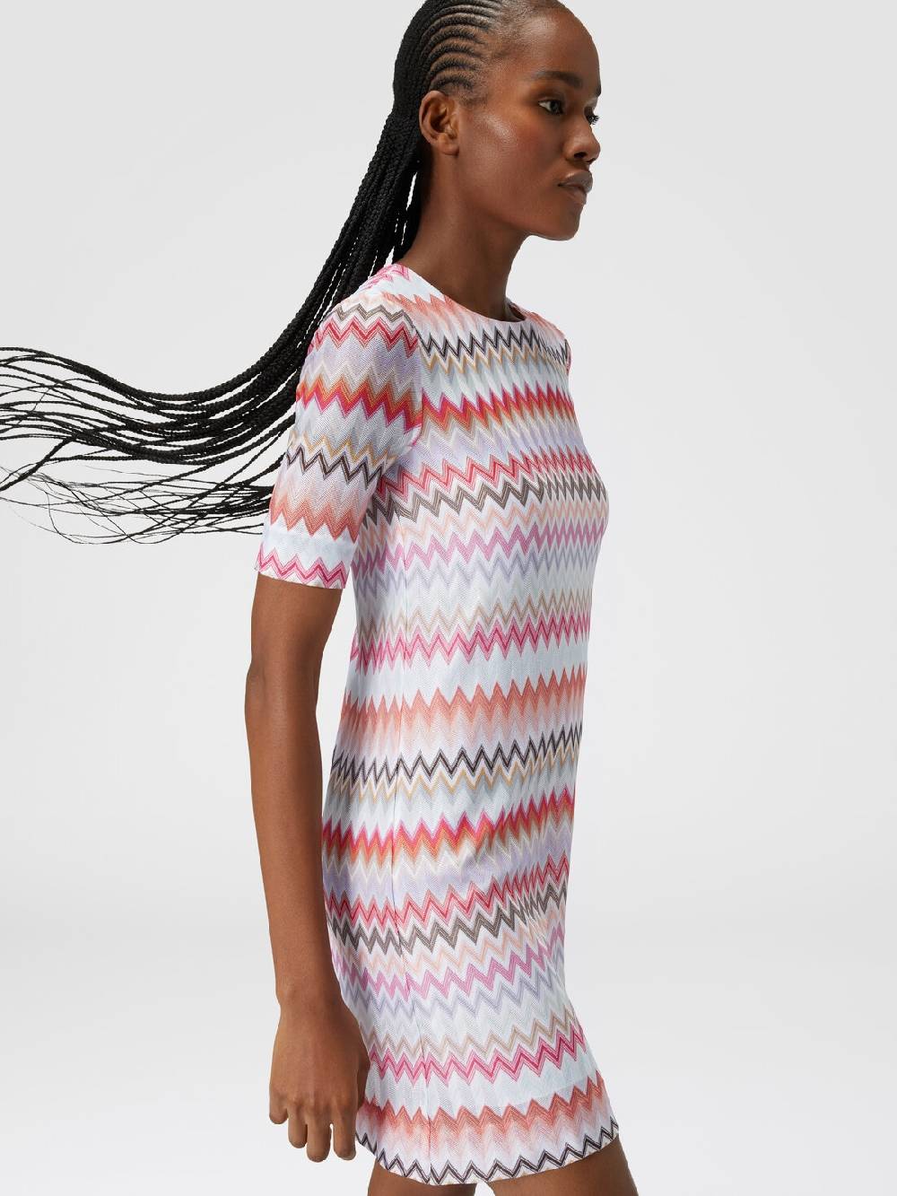 Missoni Abito a maniche corte in cotone e viscosa zig zag Affare Del Giorno