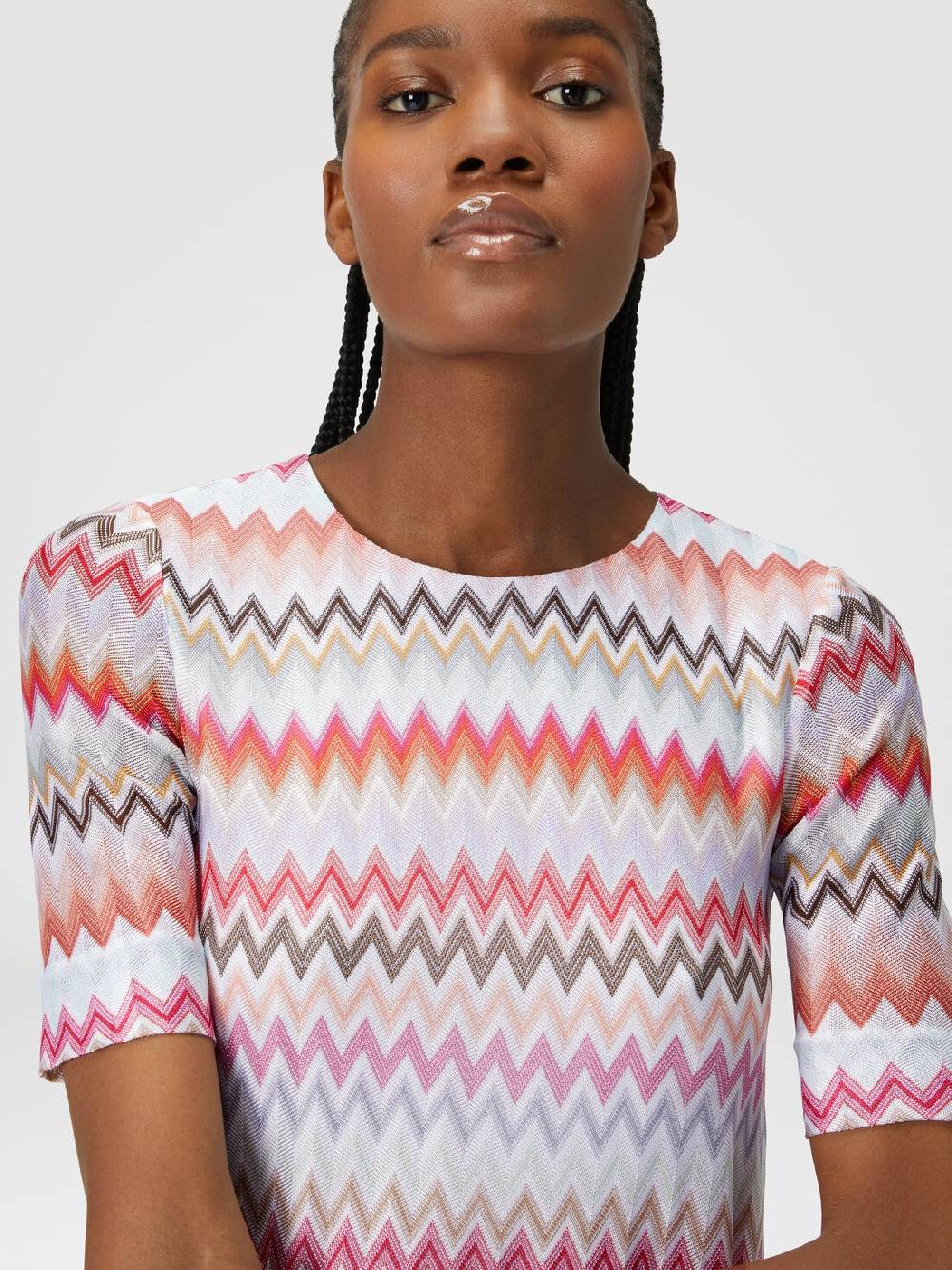 Missoni Abito a maniche corte in cotone e viscosa zig zag Affare Del Giorno