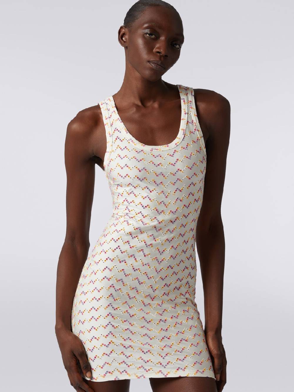Missoni Mini-abito smanicato stretch con pizzo sangallo Sottocosto