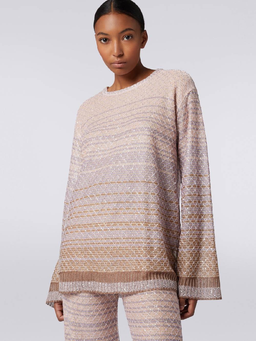 Missoni Pullover girocollo in misto viscosa dégradé con paillettes Sconto