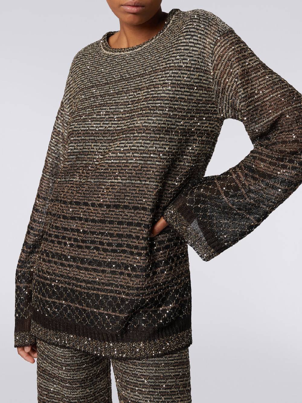 Missoni Pullover girocollo in misto viscosa dégradé con paillettes Offerta