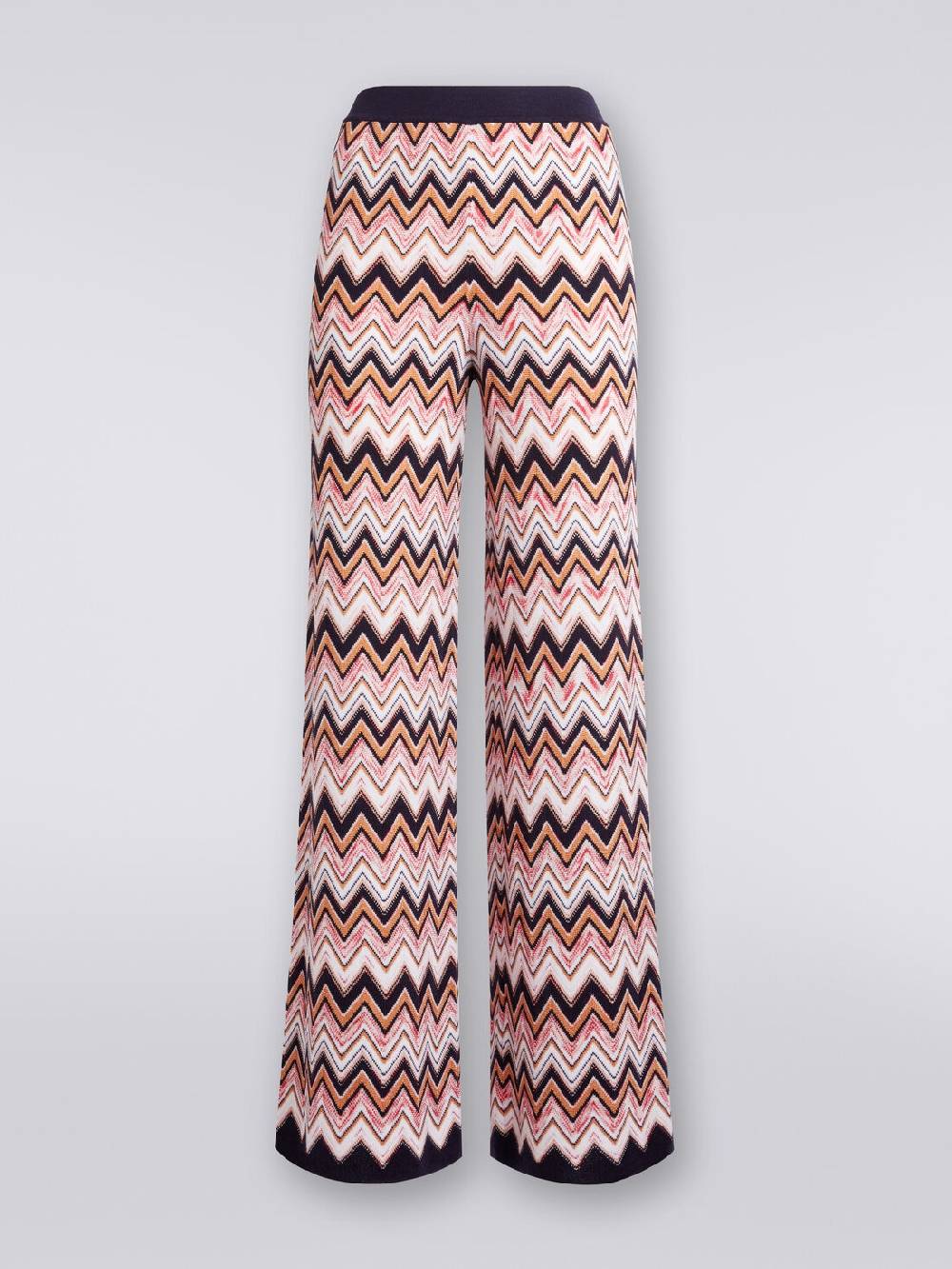 Missoni Pantaloni a palazzo in lana e viscosa chevron Saldi