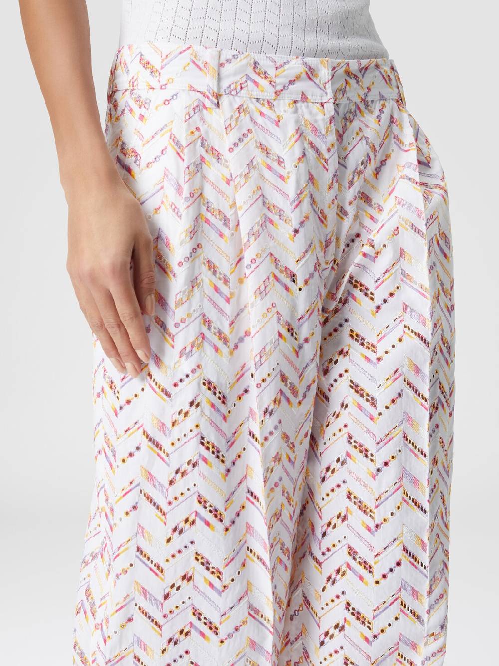 Missoni Pantaloni in popeline di cotone con pizzo sangallo Vendita Calda