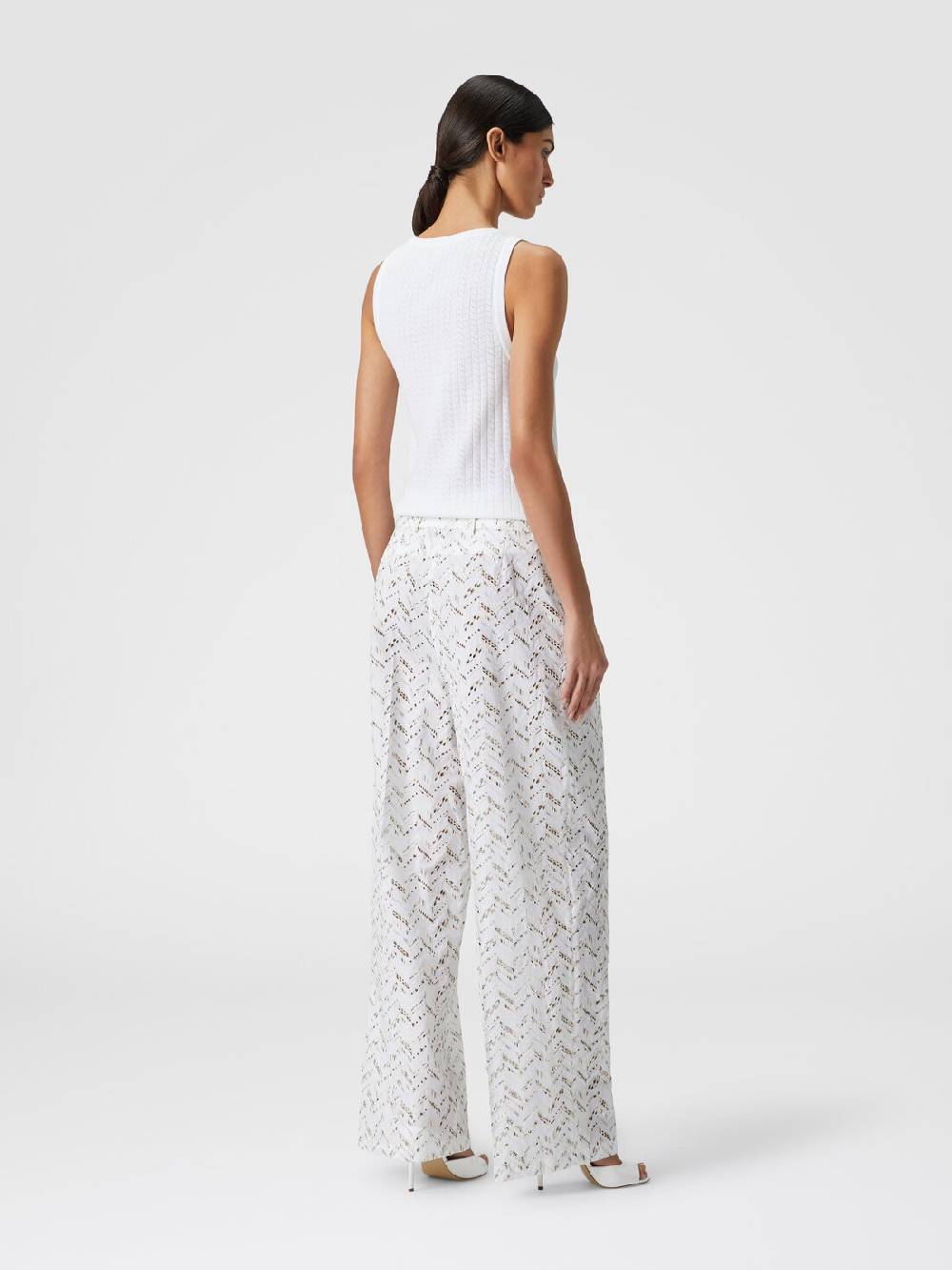 Missoni Pantaloni in popeline di cotone con pizzo sangallo Vendita Economica