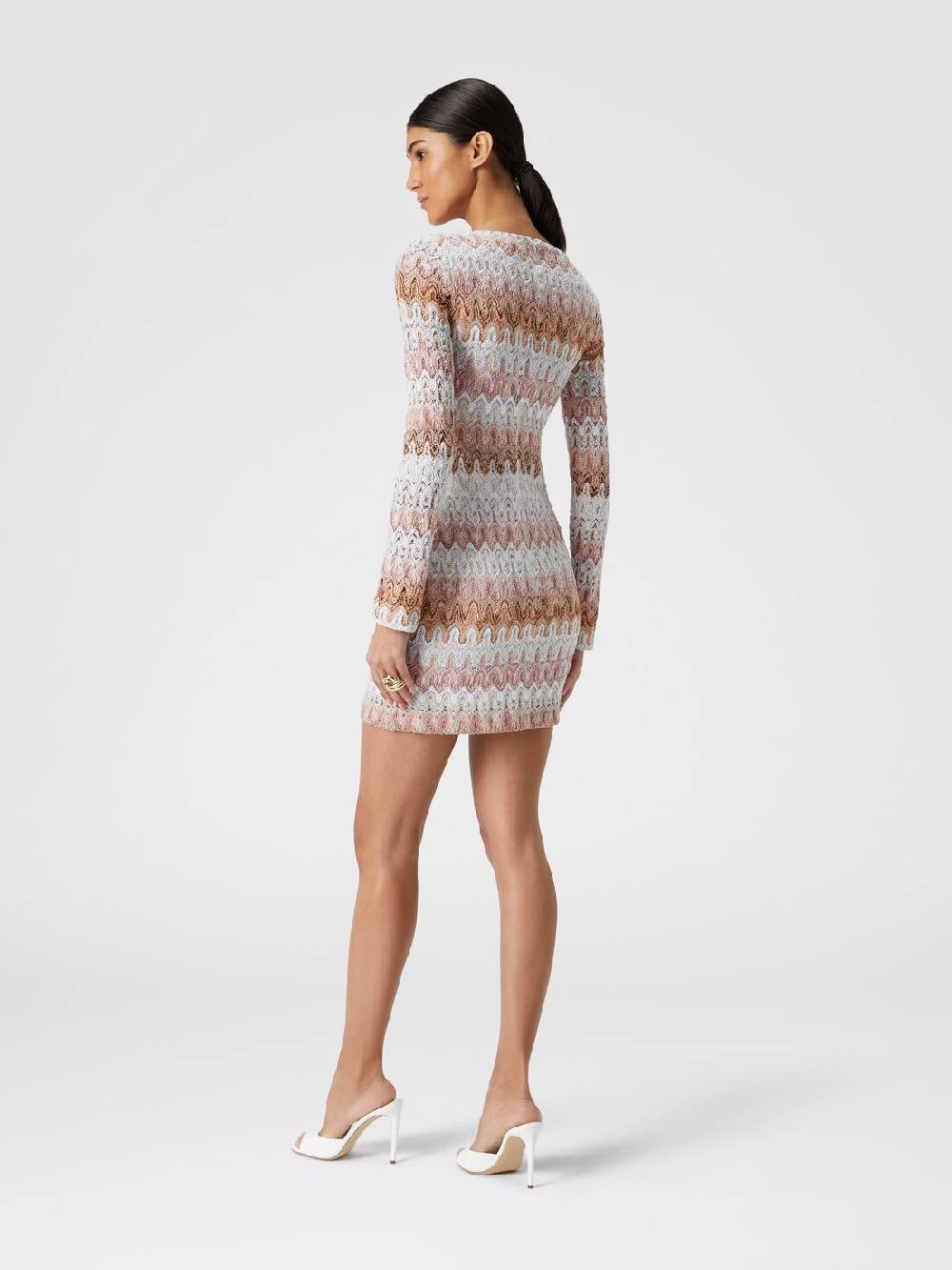 Missoni Mini-abito a maniche lunghe in misto viscosa motivo a onde Vendite Flash