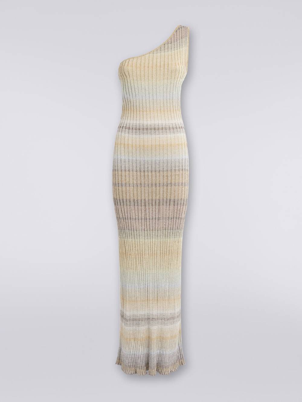 Missoni Abito lungo monospalla a costine con lurex Negozio