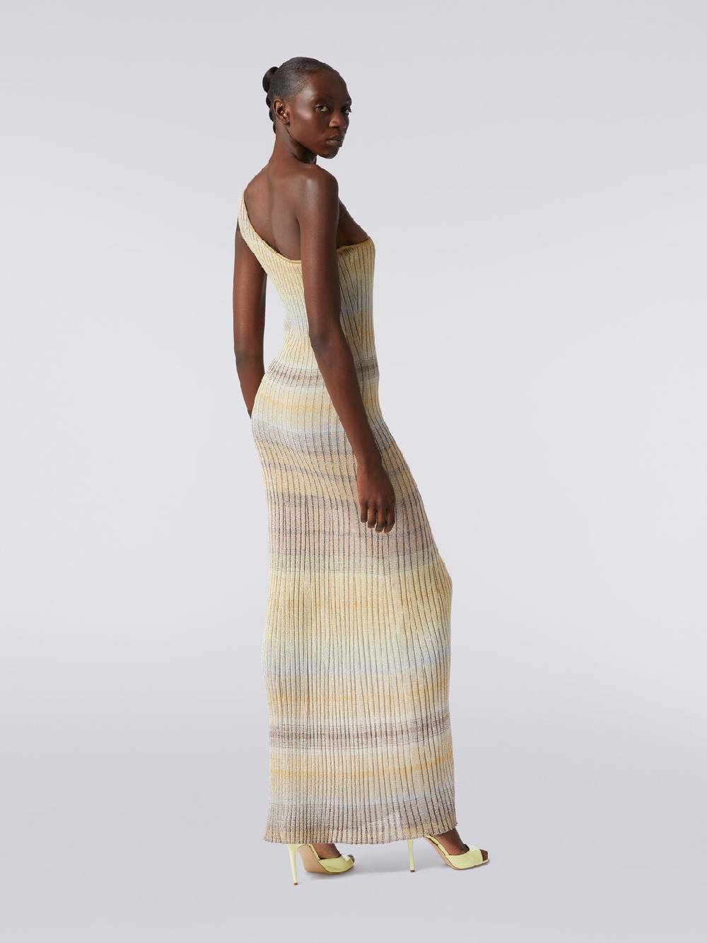 Missoni Abito lungo monospalla a costine con lurex Negozio