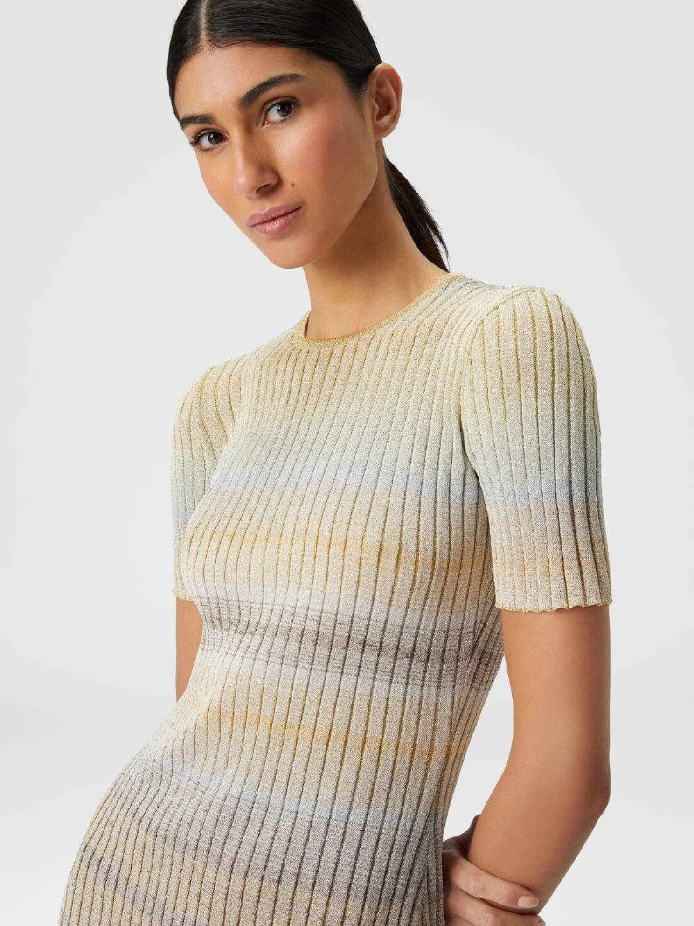 Missoni Mini-abito girocollo a costine con lurex In Saldo