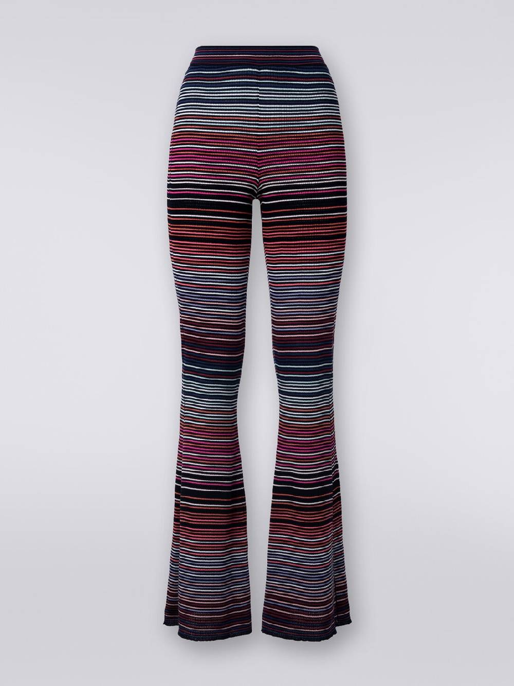 Missoni Pantaloni flare in maglia di cotone e viscosa a righe Sconti VIP