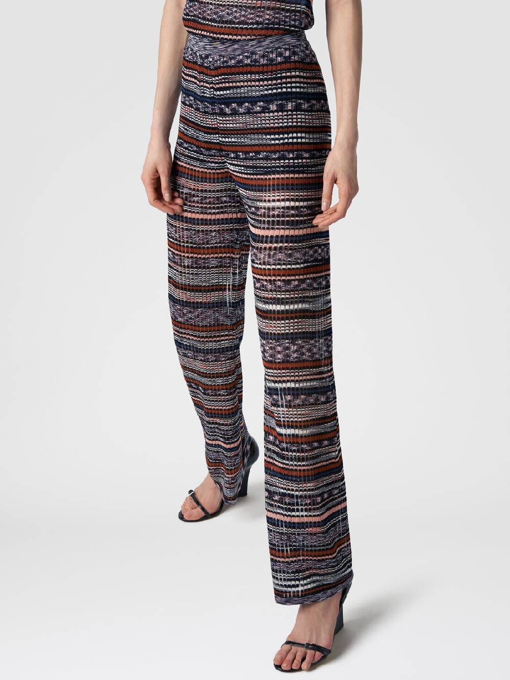 Missoni Pantaloni a costine in maglia di viscosa fiammata Moda