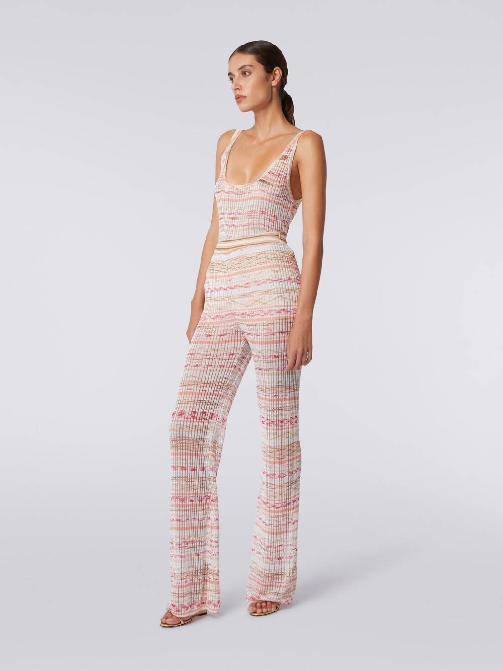 Missoni Pantaloni a costine in maglia di viscosa fiammata Italy