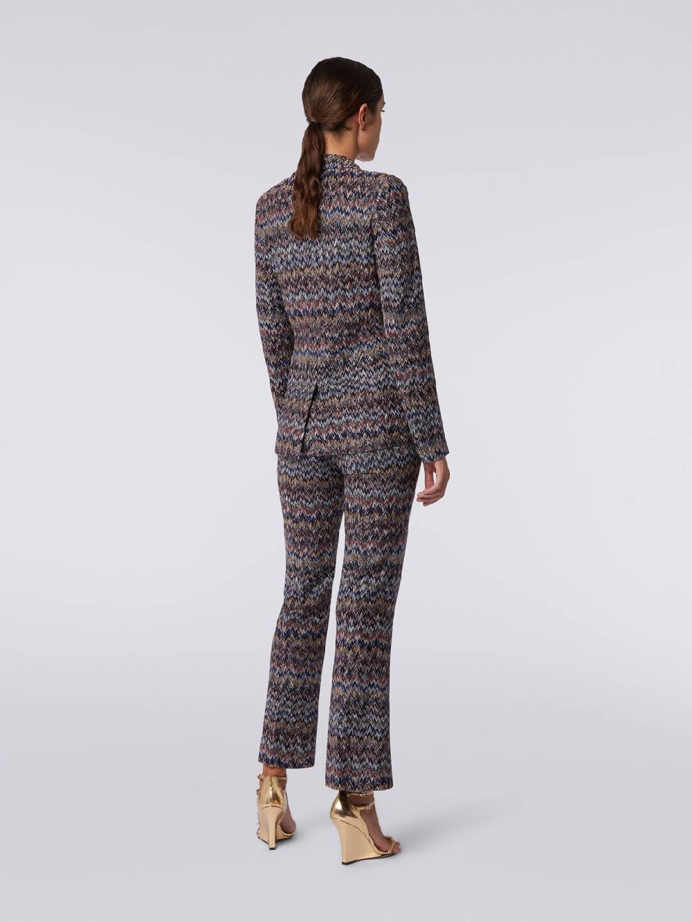 Missoni Pantaloni cropped in misto viscosa lamé zig zag Italia