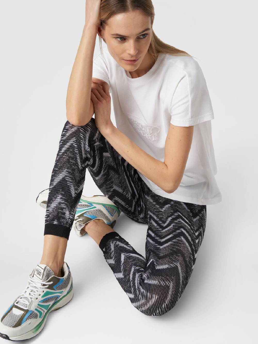 Missoni Leggings in maglia con lurex e logo Spedizione Gratuita