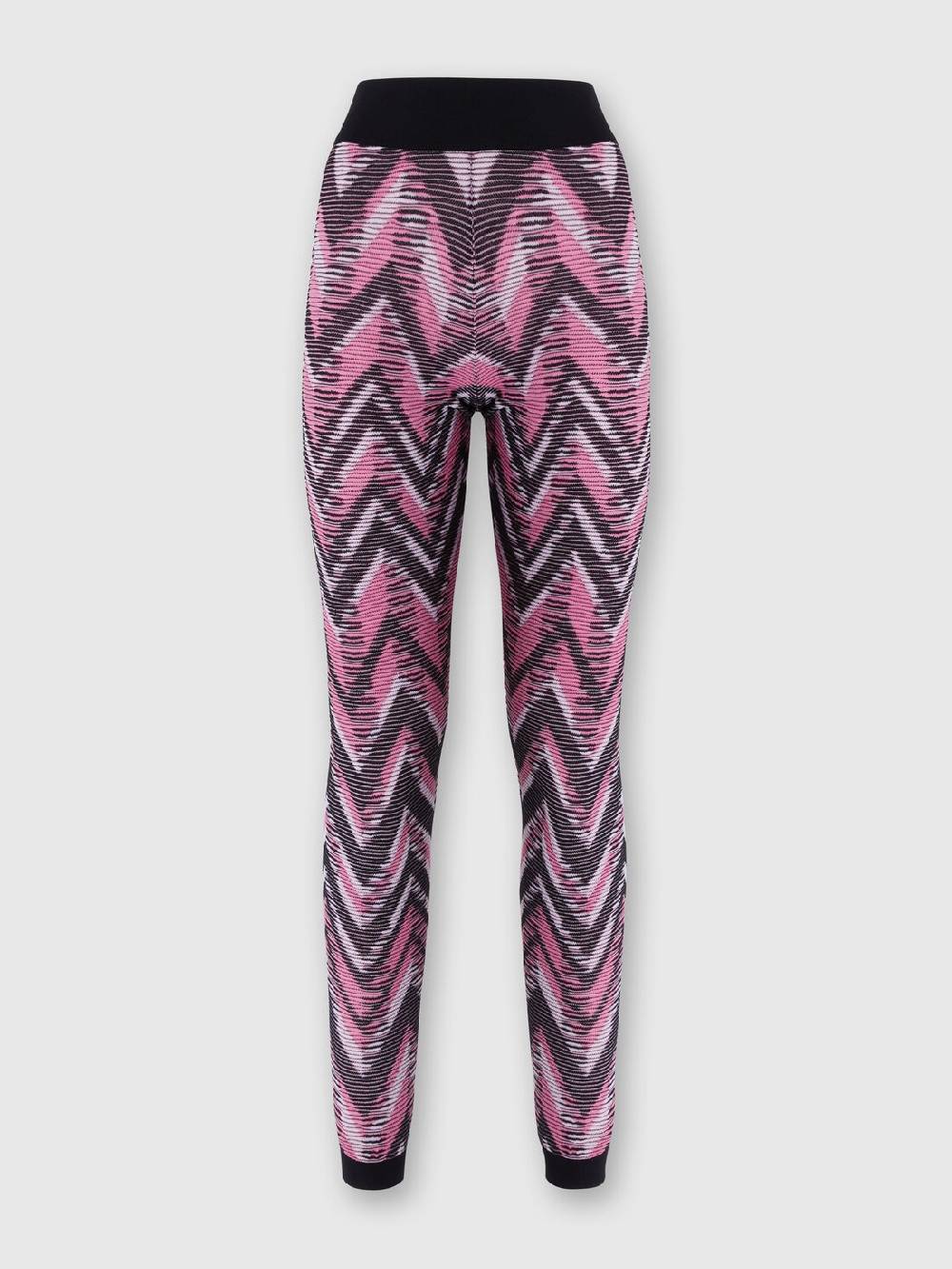 Missoni Leggings in maglia chevron con logo Pezzi Unici