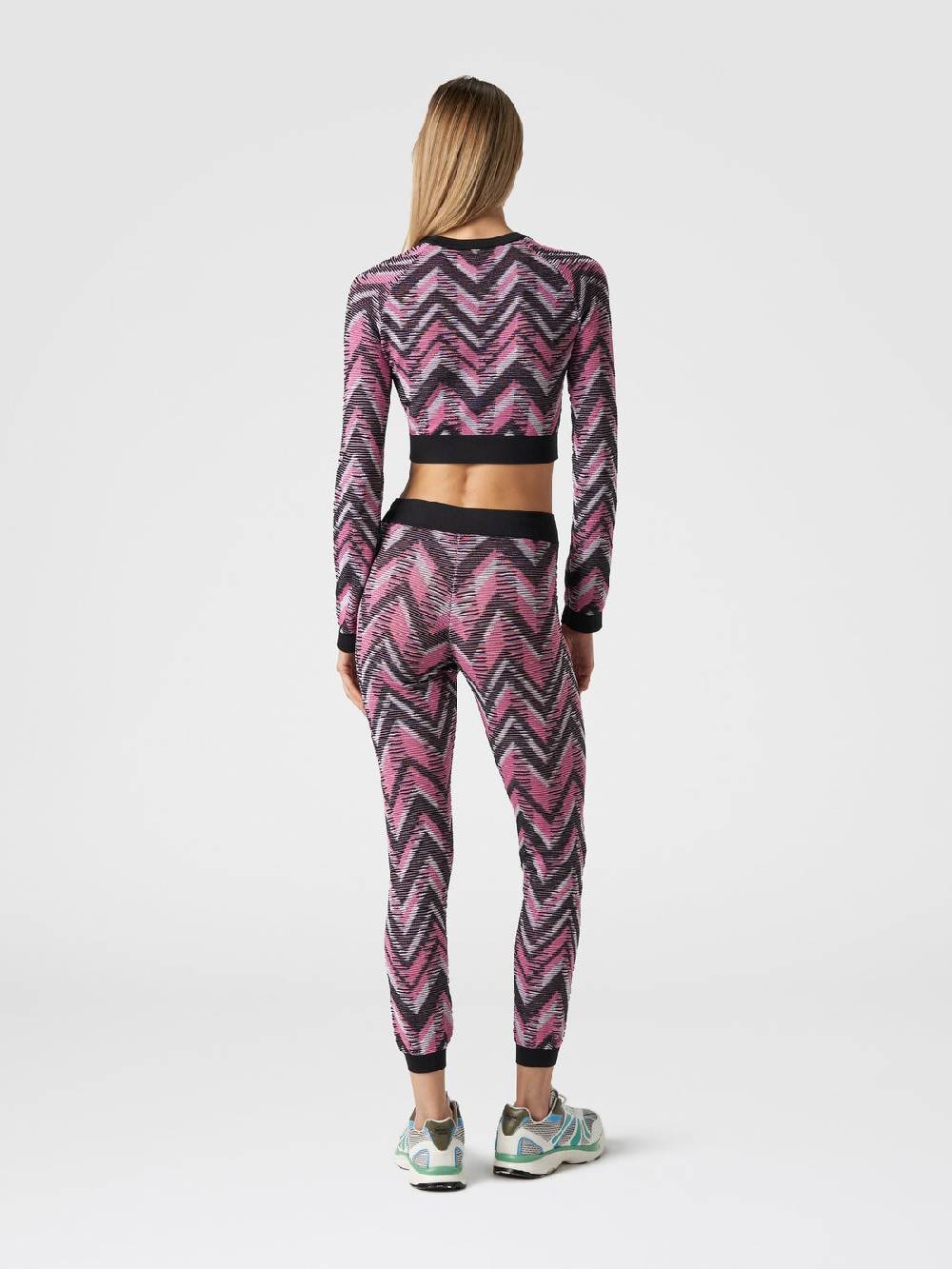 Missoni Leggings in maglia chevron con logo Pezzi Unici