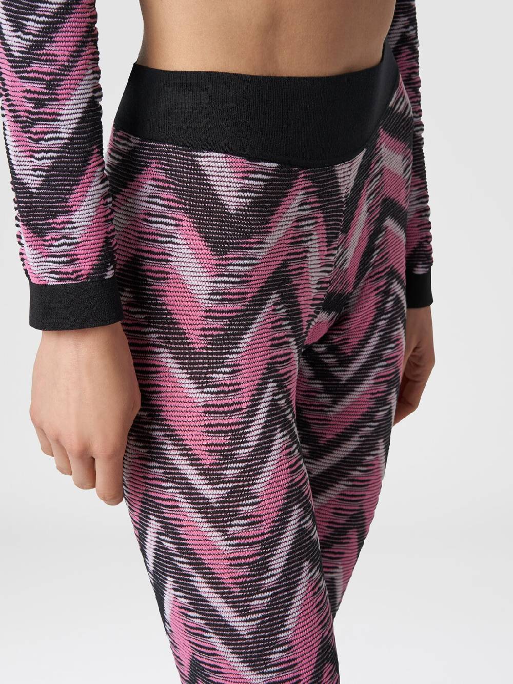 Missoni Leggings in maglia chevron con logo Pezzi Unici