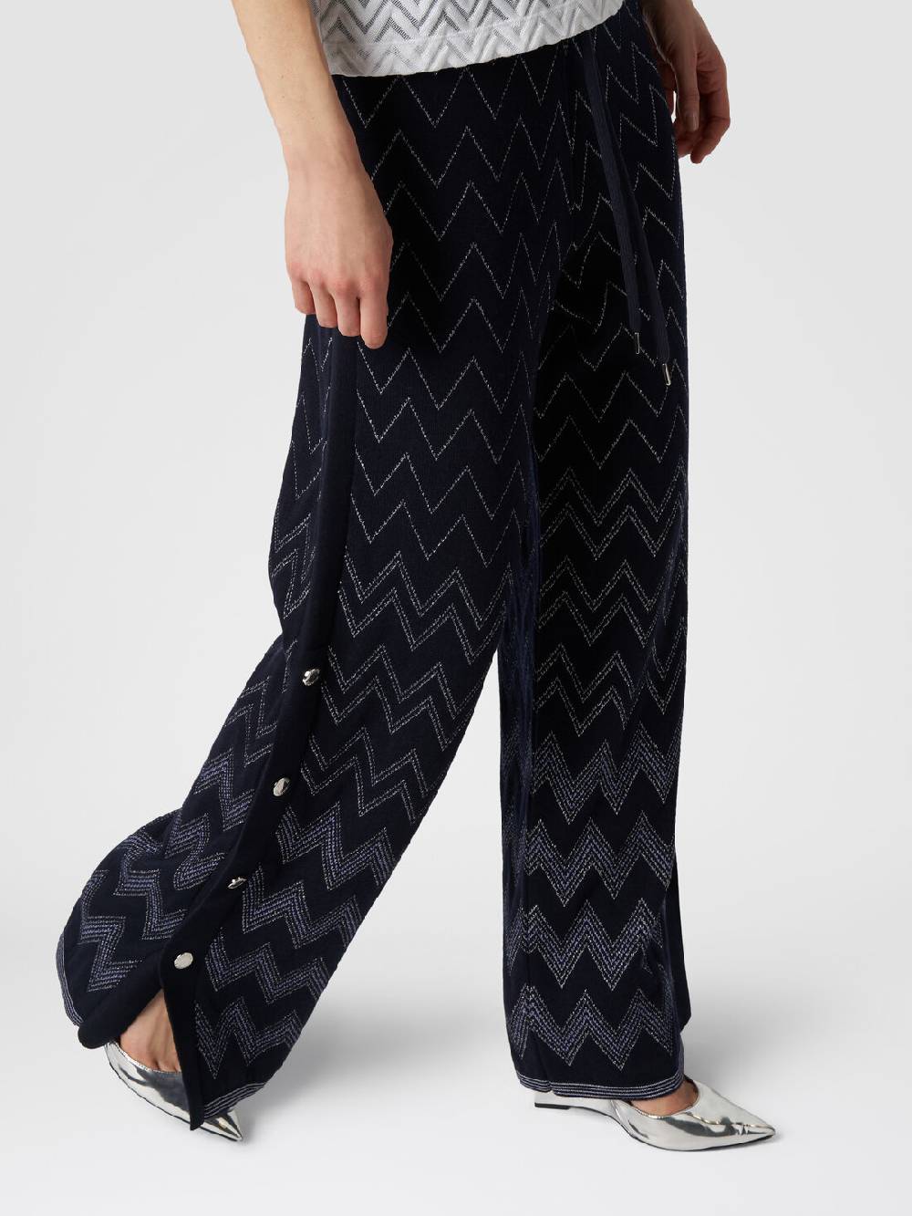 Missoni Joggers in lana e viscosa zig zag con lurex Promozione Limitata